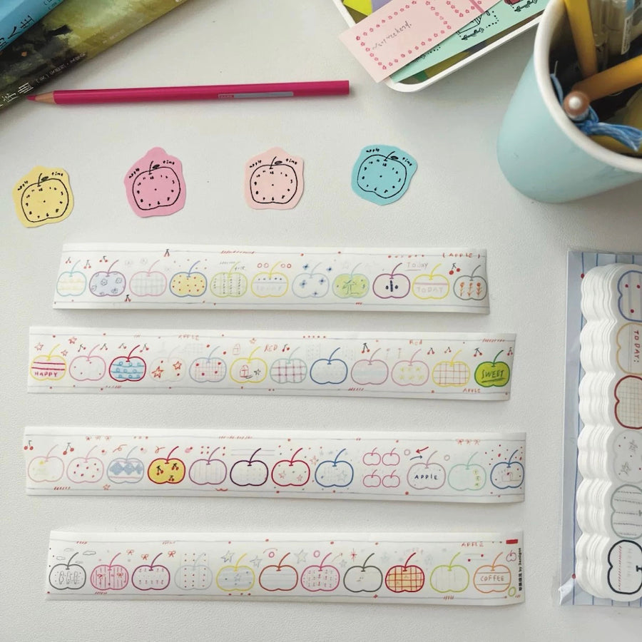 Washi Tape - Apple & Red Lines