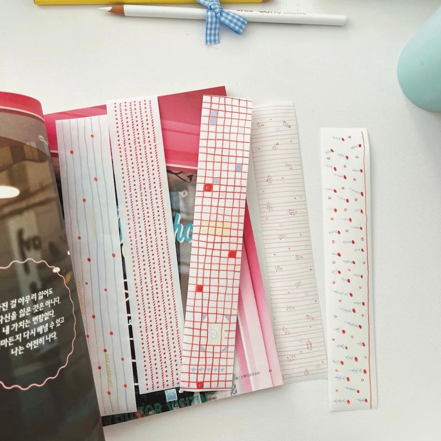 Washi Tape - Apple & Red Lines