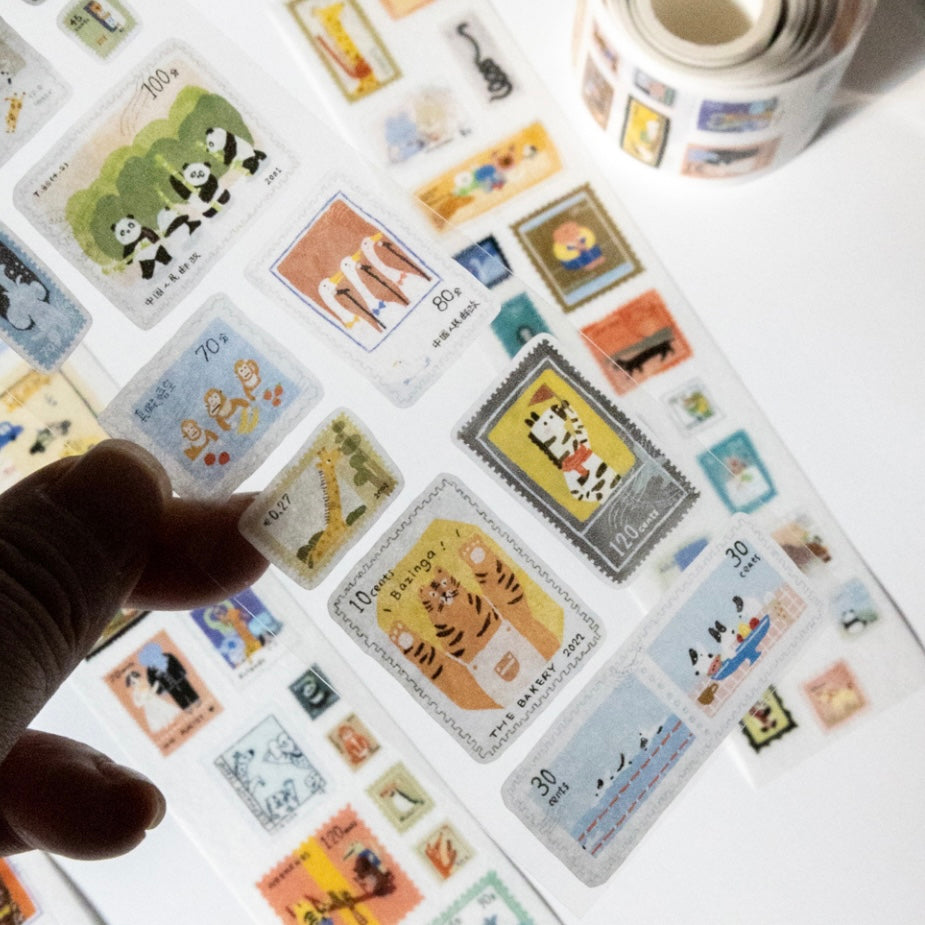Die-Cut Sticker Roll - Animal Stamps