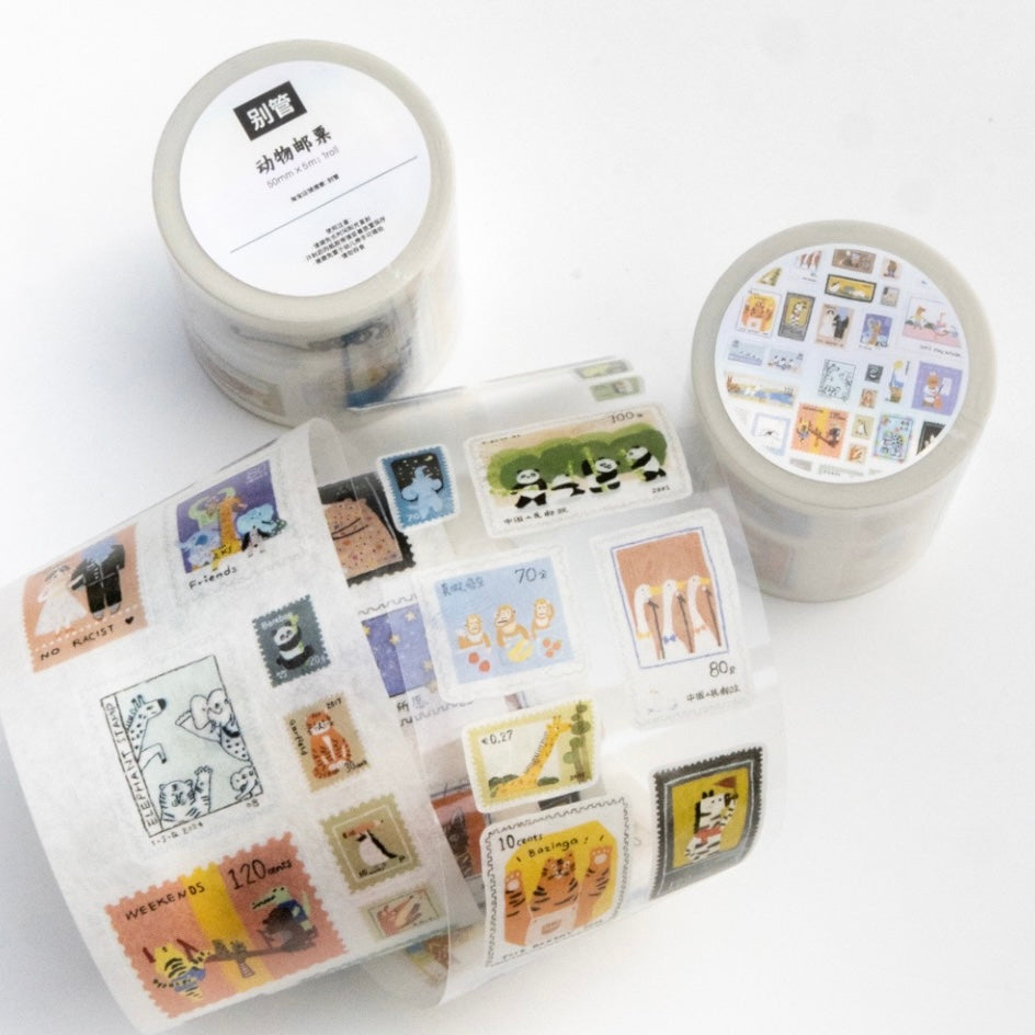 Die-Cut Sticker Roll - Animal Stamps