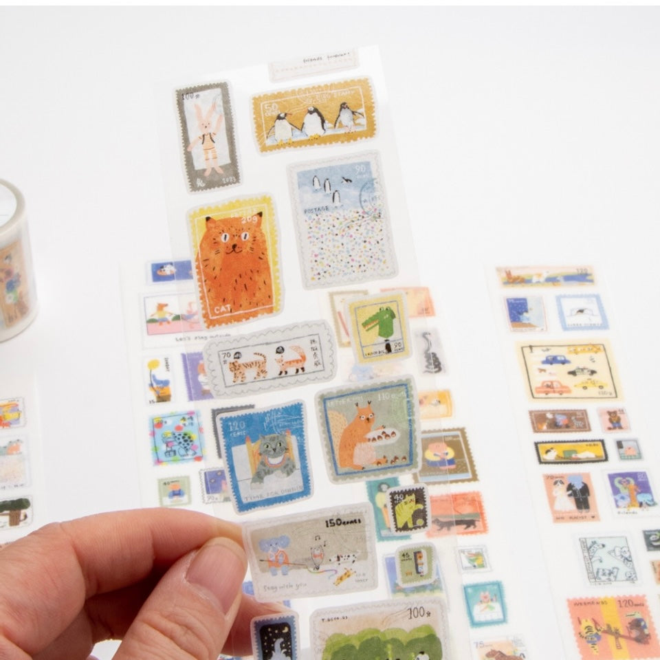Die-Cut Sticker Roll - Animal Stamps