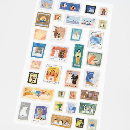 Die-Cut Sticker Sheet - Animal Stamps