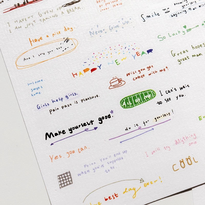 Die-Cut Sticker Sheet - Handwriting