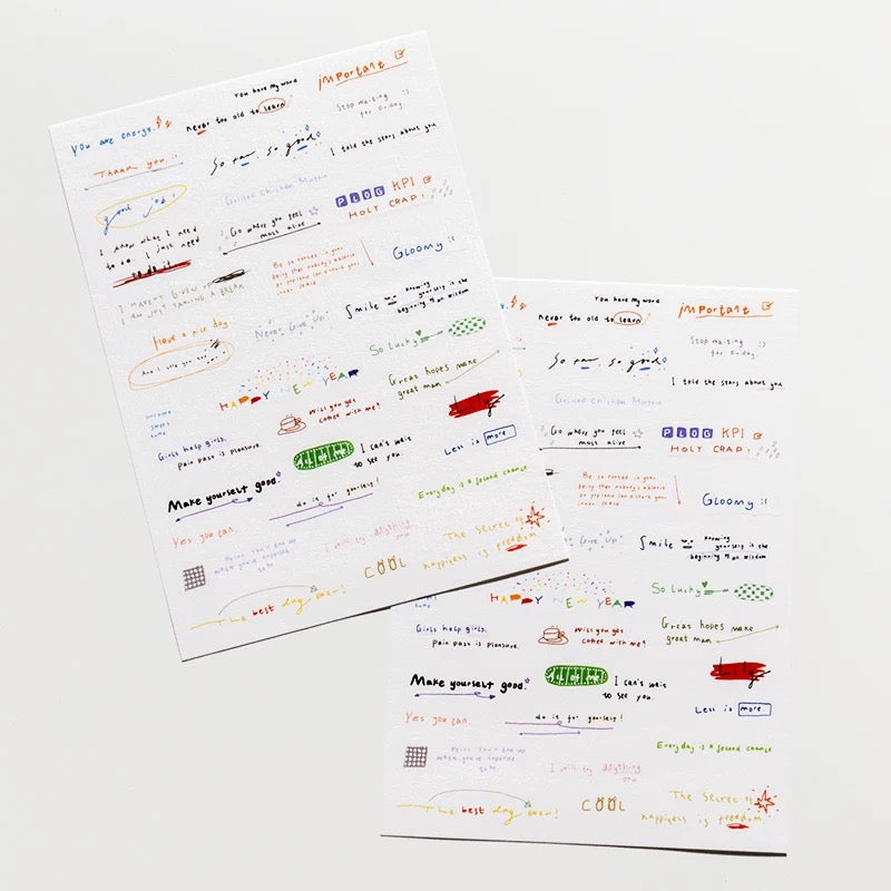 Die-Cut Sticker Sheet - Handwriting