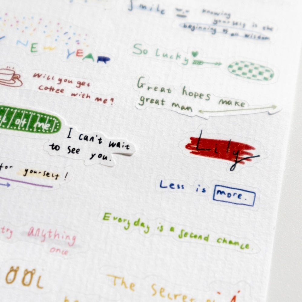 Die-Cut Sticker Sheet - Handwriting