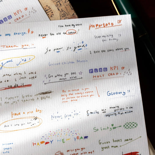 Die-Cut Sticker Sheet - Handwriting