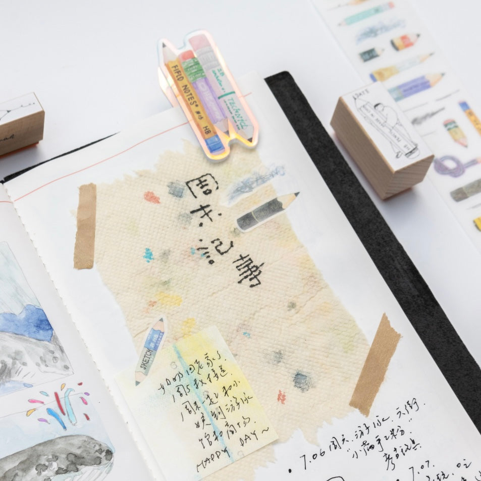 Die-Cut Sticker Roll - Little Pencils