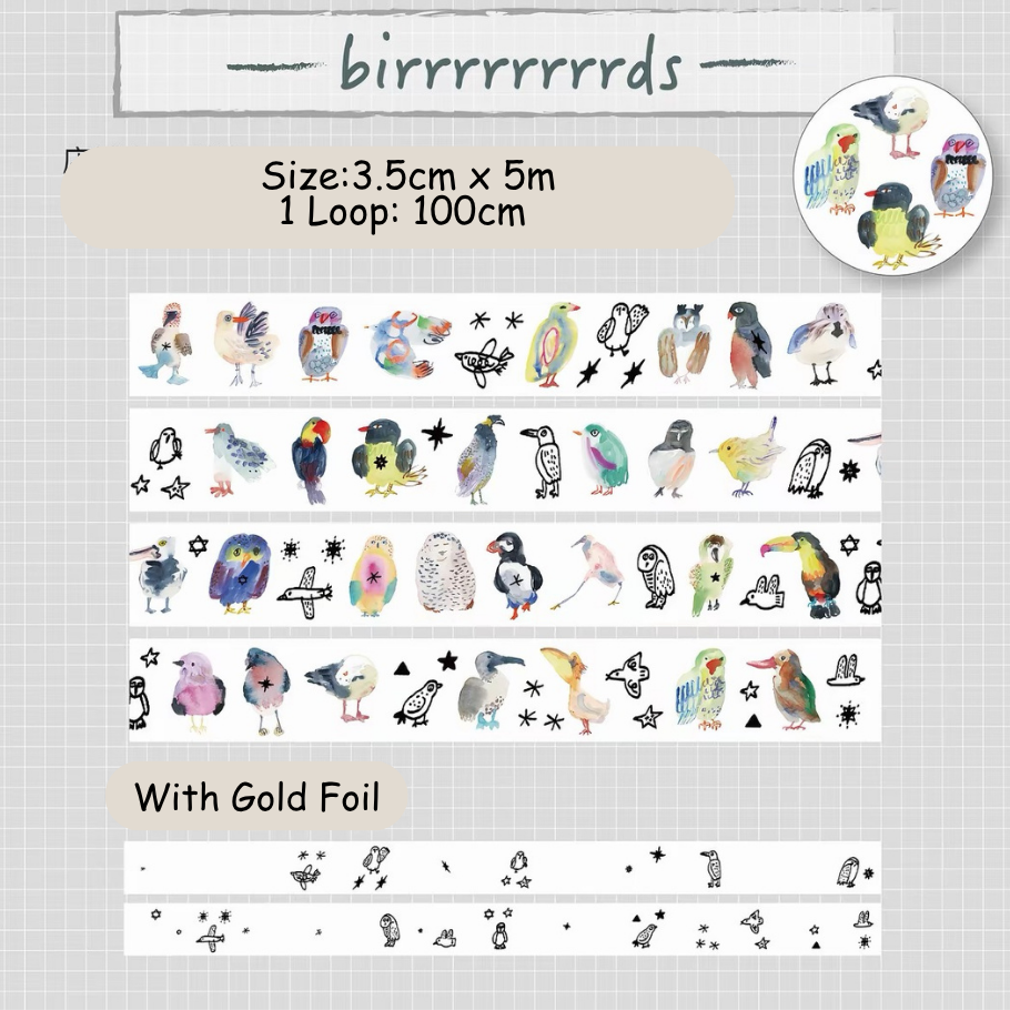 Die-Cut Sticker Roll - birrrrrrrrds