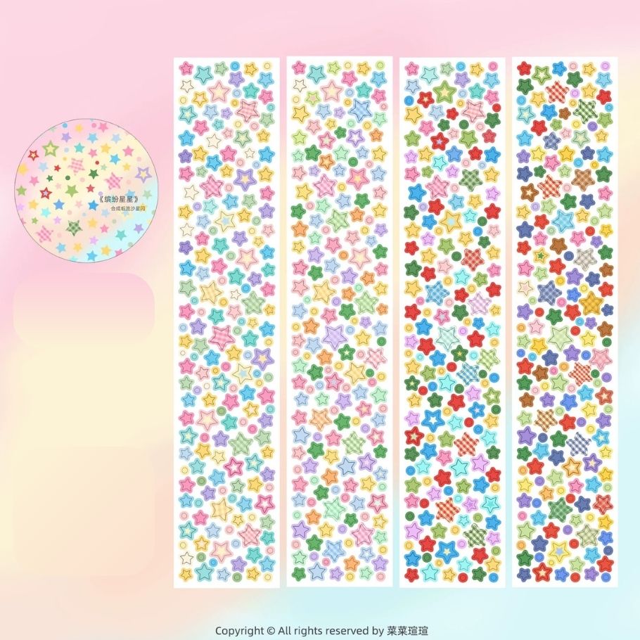 Die-Cut Sticker Roll - Colorful Star