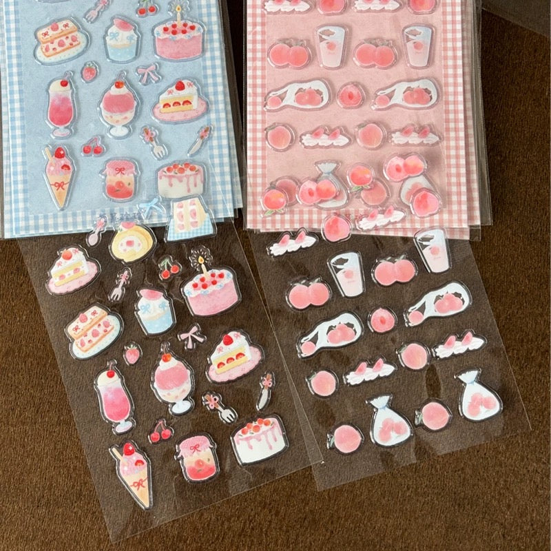 Epoxy Sticker Sheets - Dessert & Peach