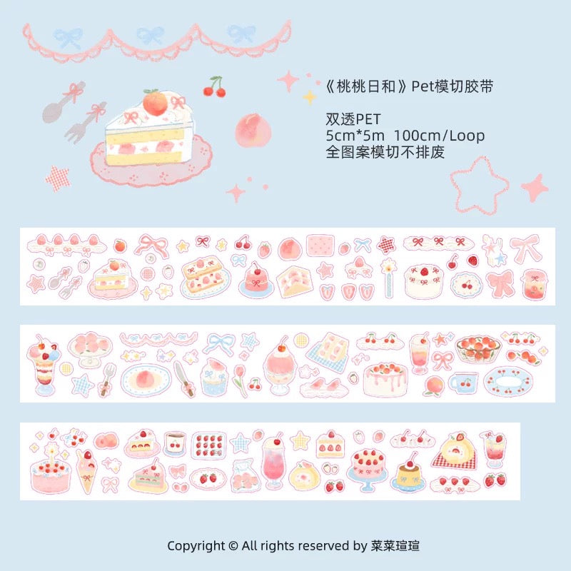 Die-Cut Sticker Roll - Peach Party