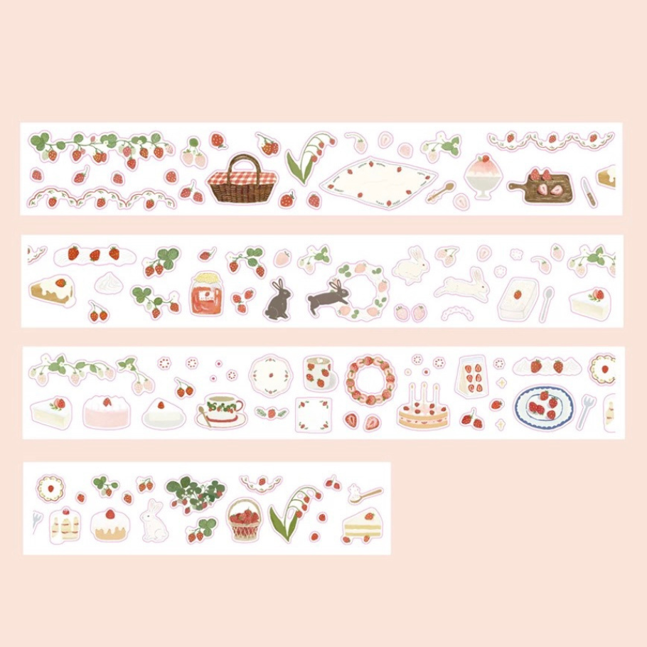Die-Cut Sticker Roll - Strawberry Party