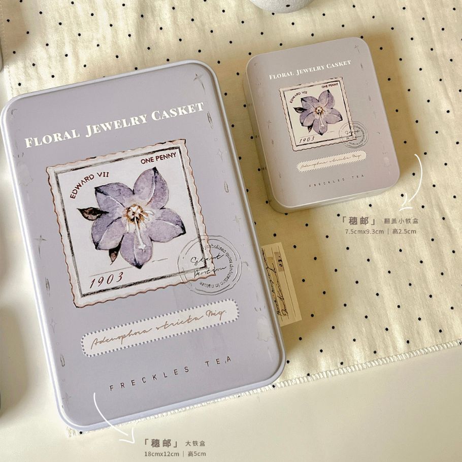 Tin Box - Floral Jewelry Casket