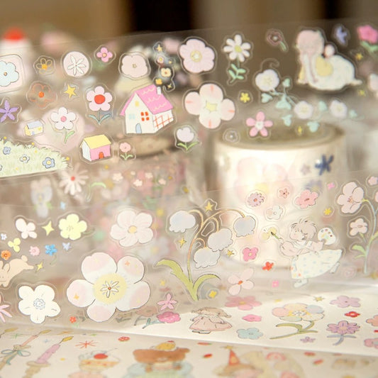 Die-Cut Sticker Roll vol.8 - Strawberry Cake Pop & Petal Companions