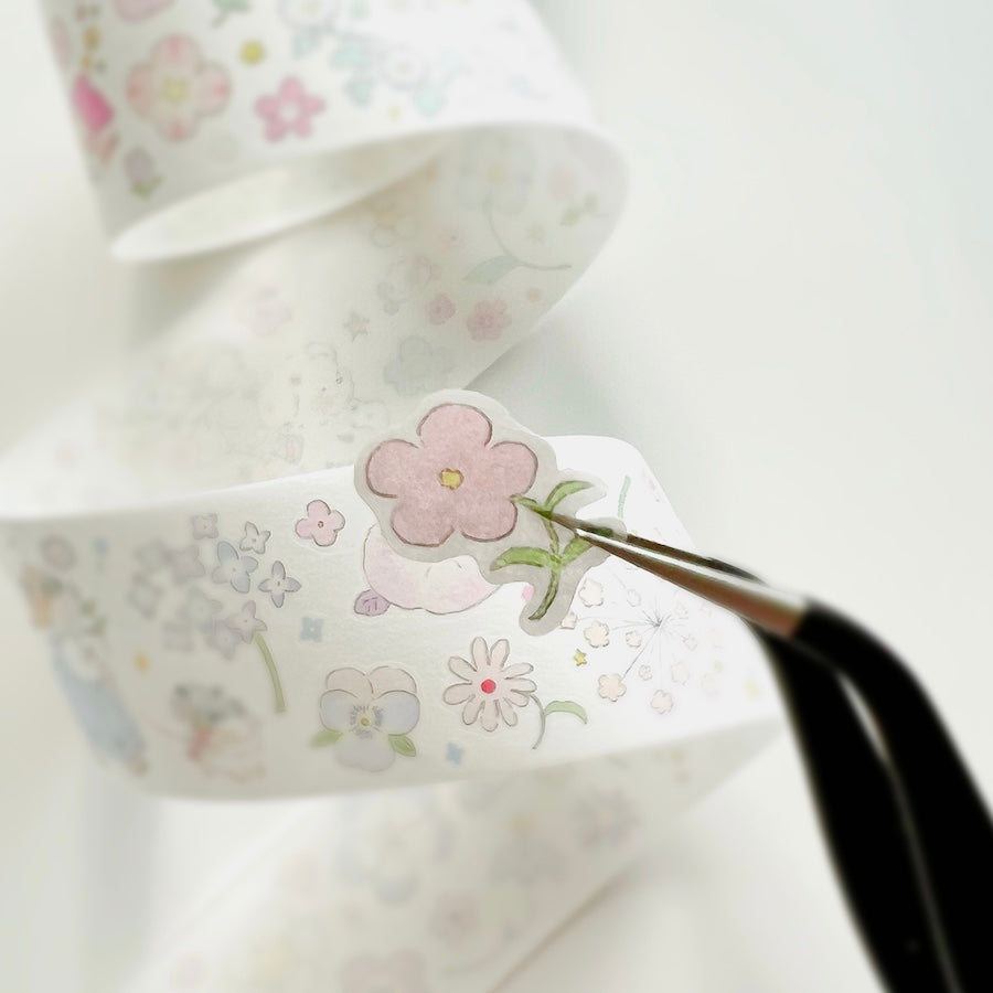 Die-Cut Sticker Roll vol.8 - Strawberry Cake Pop & Petal Companions