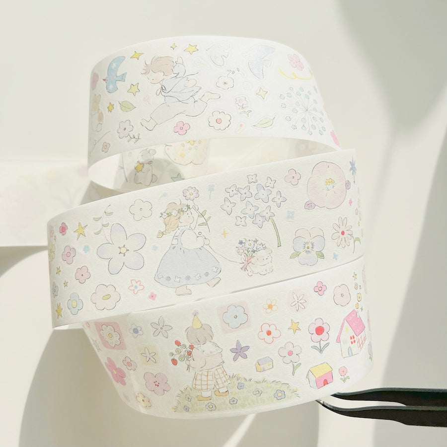 Die-Cut Sticker Roll vol.8 - Strawberry Cake Pop & Petal Companions
