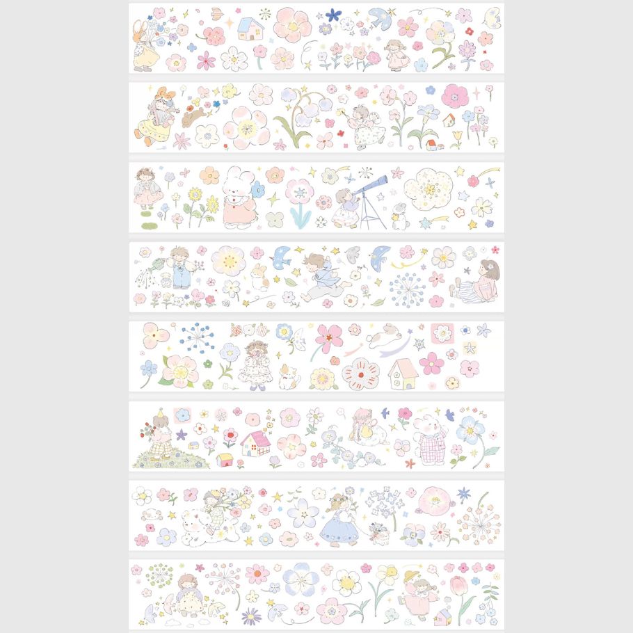 Die-Cut Sticker Roll vol.8 - Strawberry Cake Pop & Petal Companions