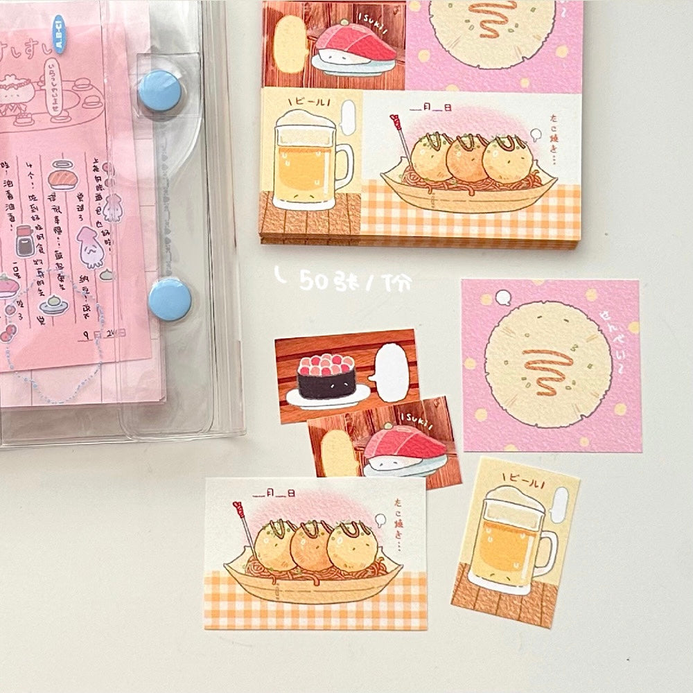 cute memo pad featuring rice cracker
