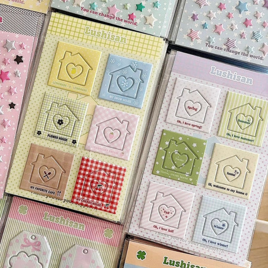 Puffy Sticker Sheet - Little House Frame