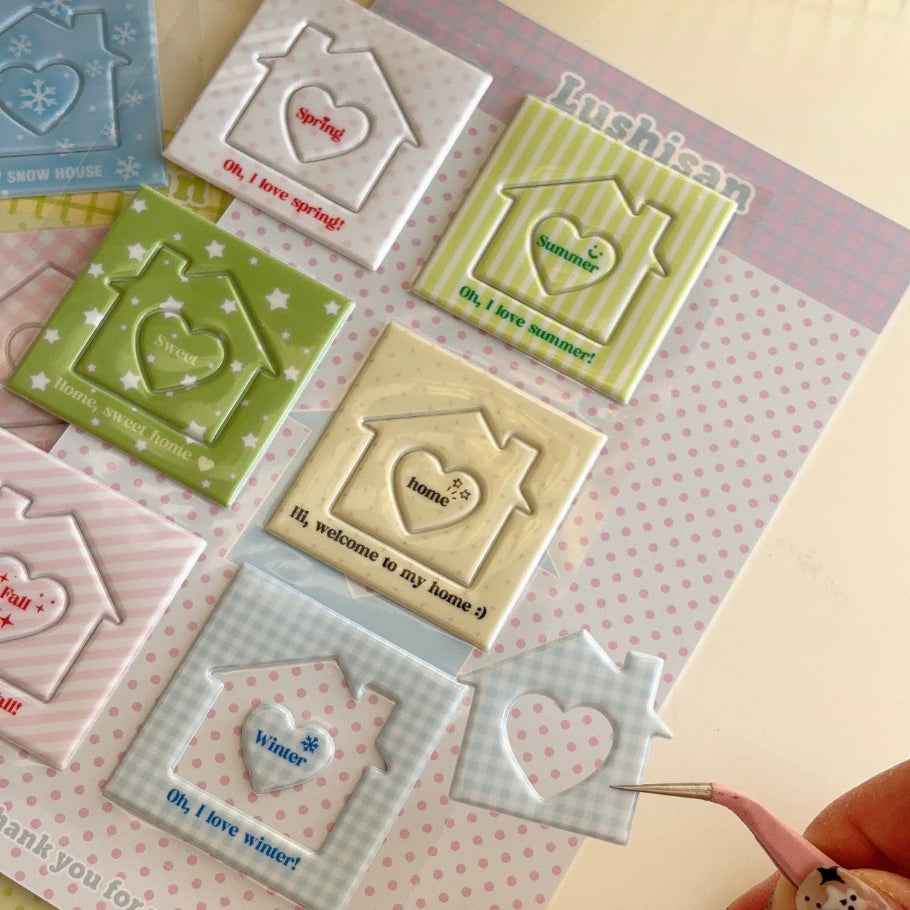 Puffy Sticker Sheet - Little House Frame