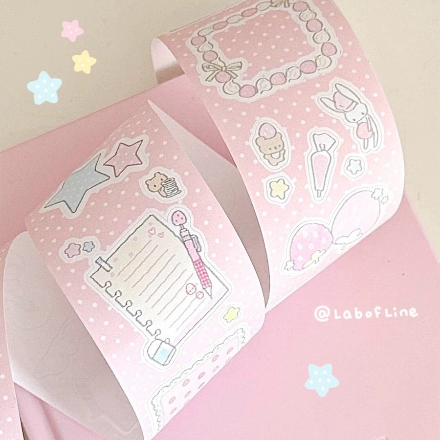 Die-Cut Writing Memo Roll - Strawberry Cake