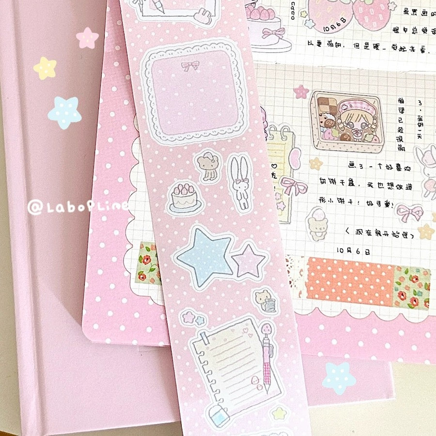 Die-Cut Writing Memo Roll - Strawberry Cake