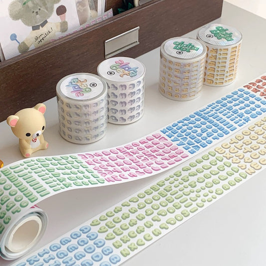 Die-Cut Sticker Roll - Cream Letters