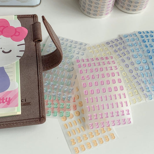 Die-Cut Sticker Roll - Cream Numbers