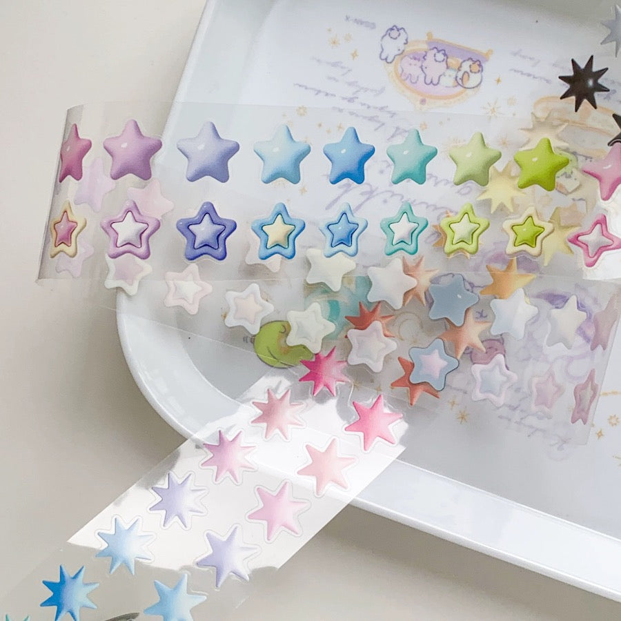 Die-Cut Sticker Roll - Cream Star