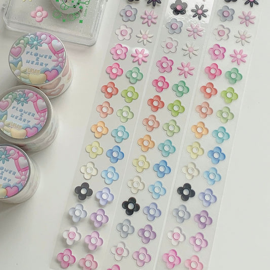 Die-Cut Sticker Roll - Flower & Heart