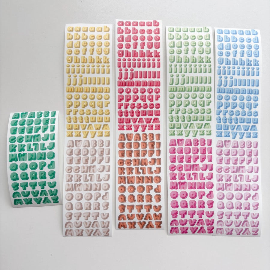 Die-Cut Sticker Roll - Cream Letters