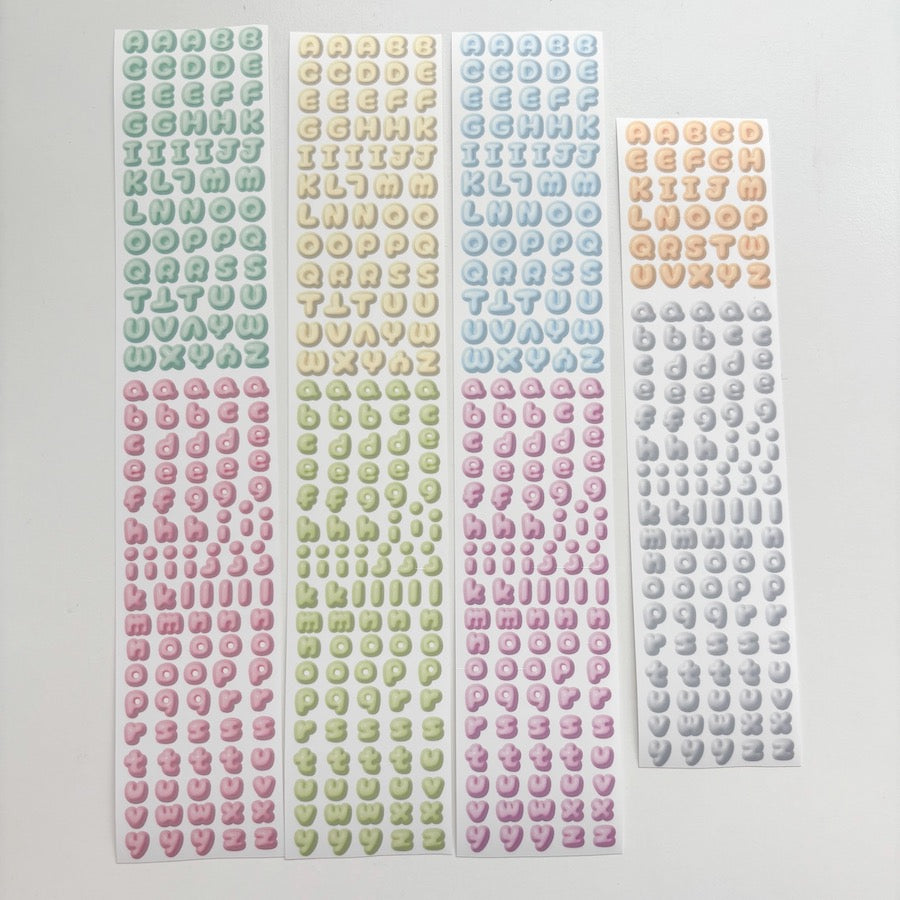Die-Cut Sticker Roll - Cream Letters