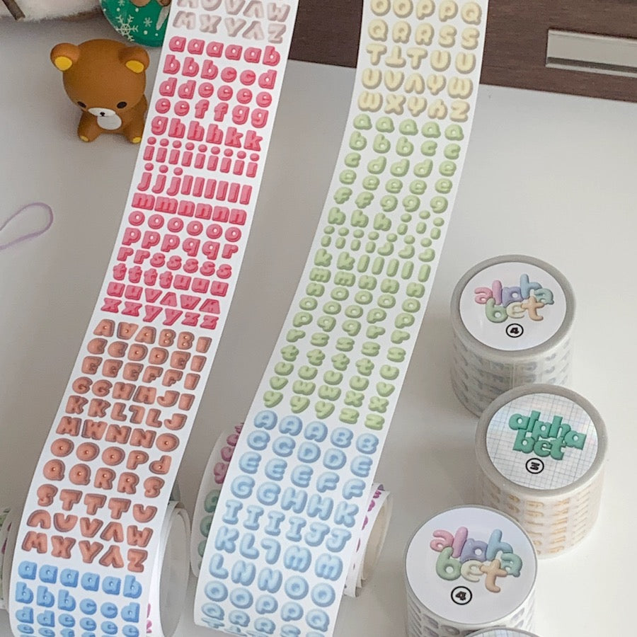 Die-Cut Sticker Roll - Cream Letters