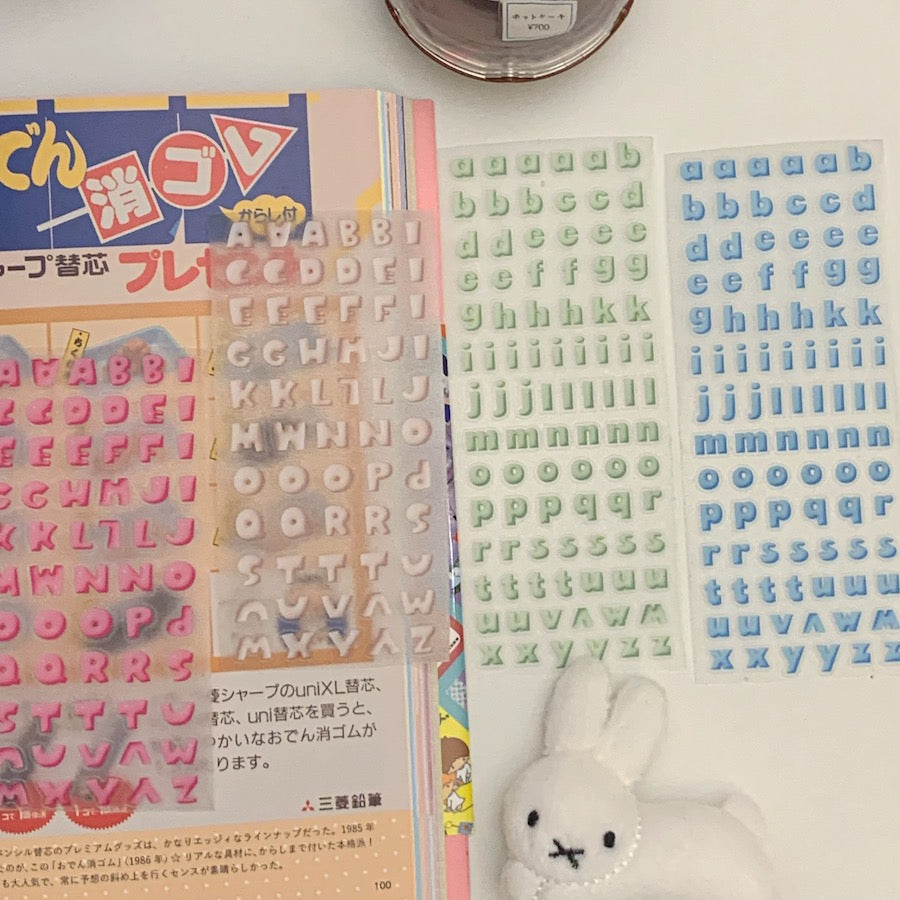 Die-Cut Sticker Roll - Cream Letters