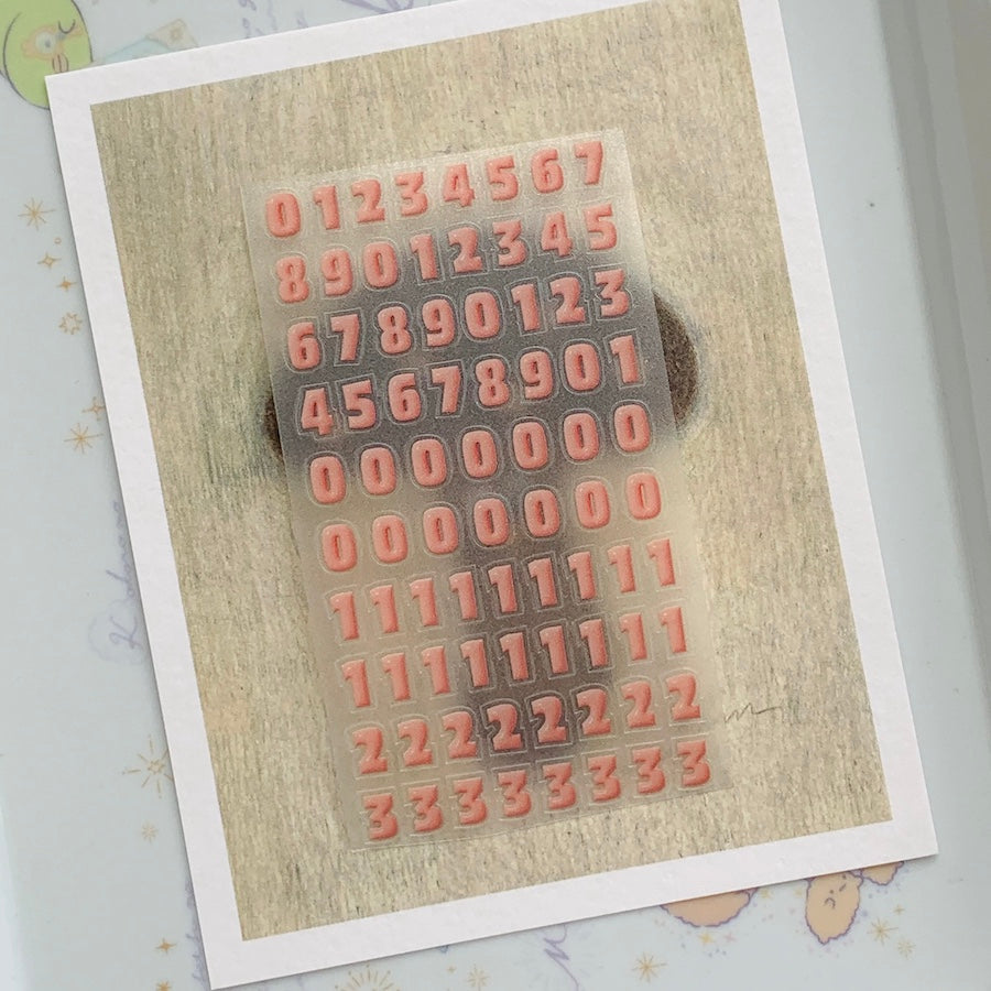 Die-Cut Sticker Roll - Cream Numbers