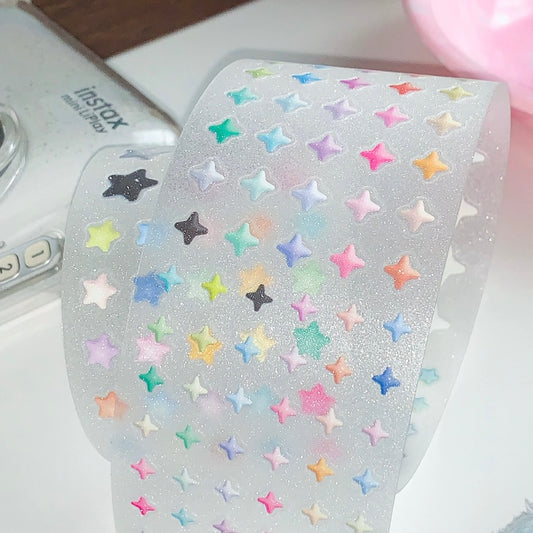 Die-Cut Sticker Roll - Flower, Heart, and Star