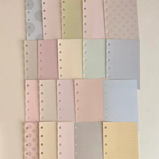 Colorful 6-Hole Loose Leaf Paper Refills - A7 Size