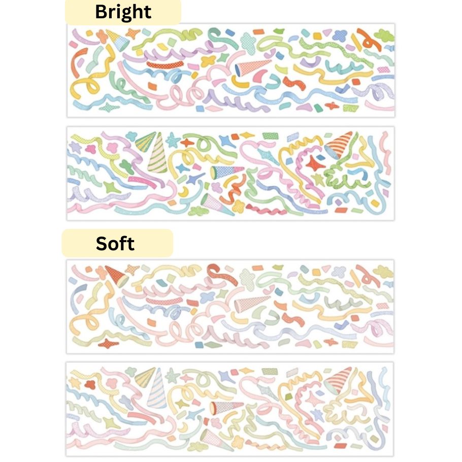Die-Cut Sticker Roll - Party Streamers