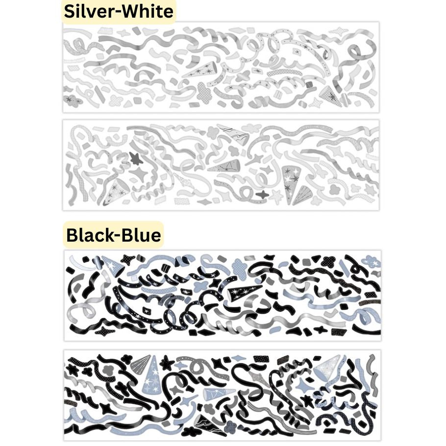 Die-Cut Sticker Roll - Party Streamers