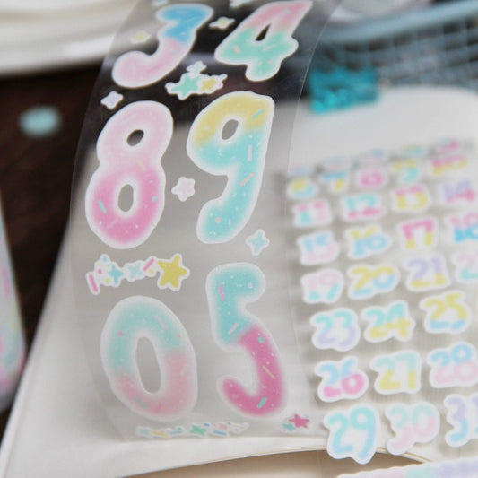 Die-Cut Sticker Roll - The Soft Sweet Numbers