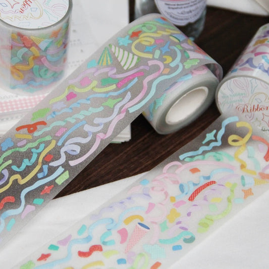 Die-Cut Sticker Roll - Party Streamers