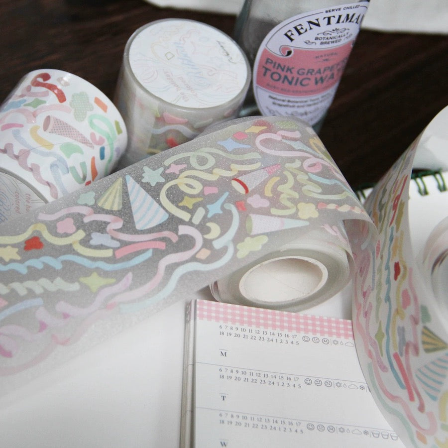 Die-Cut Sticker Roll - Party Streamers