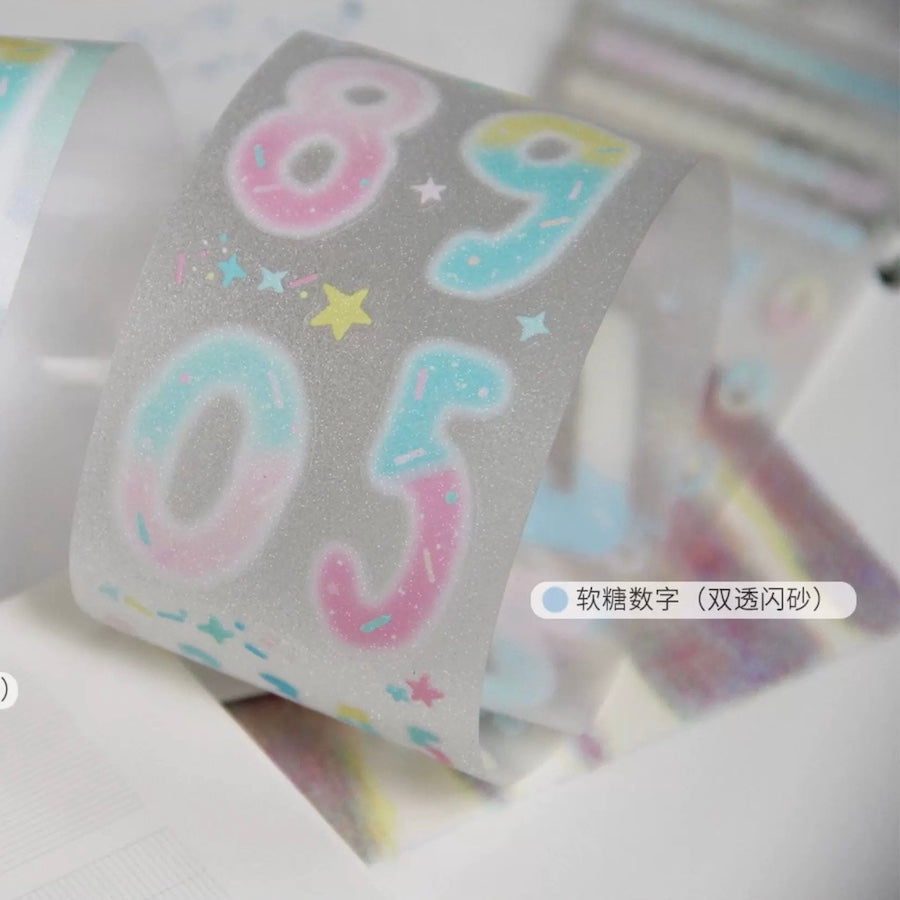 Die-Cut Sticker Roll - The Soft Sweet Numbers