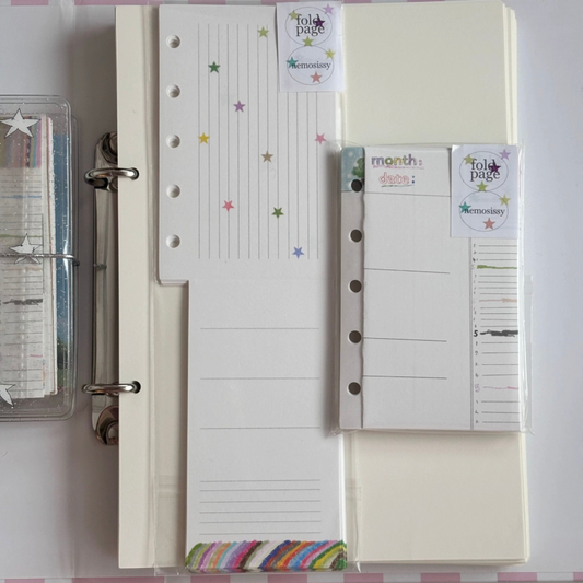 Folded 5-Hole Loose Leaf Paper Refills - M5 Size