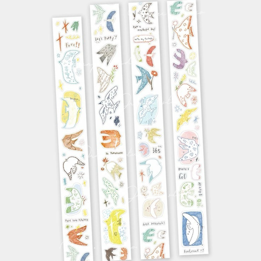 Die-Cut Sticker Roll - Flying Bird