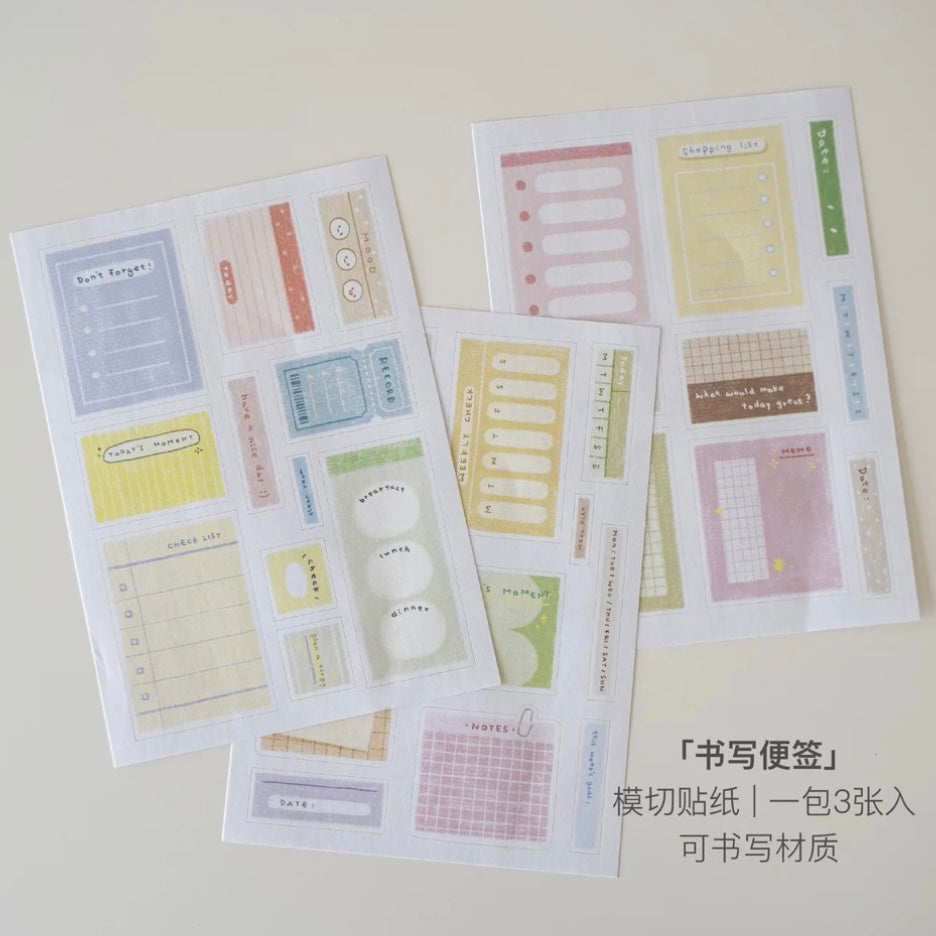 Orange Studio Die-Cut Sticker Sheets - Frames & Writing Memo