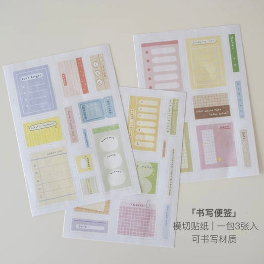 Orange Studio Die-Cut Sticker Sheets - Frames & Writing Memo