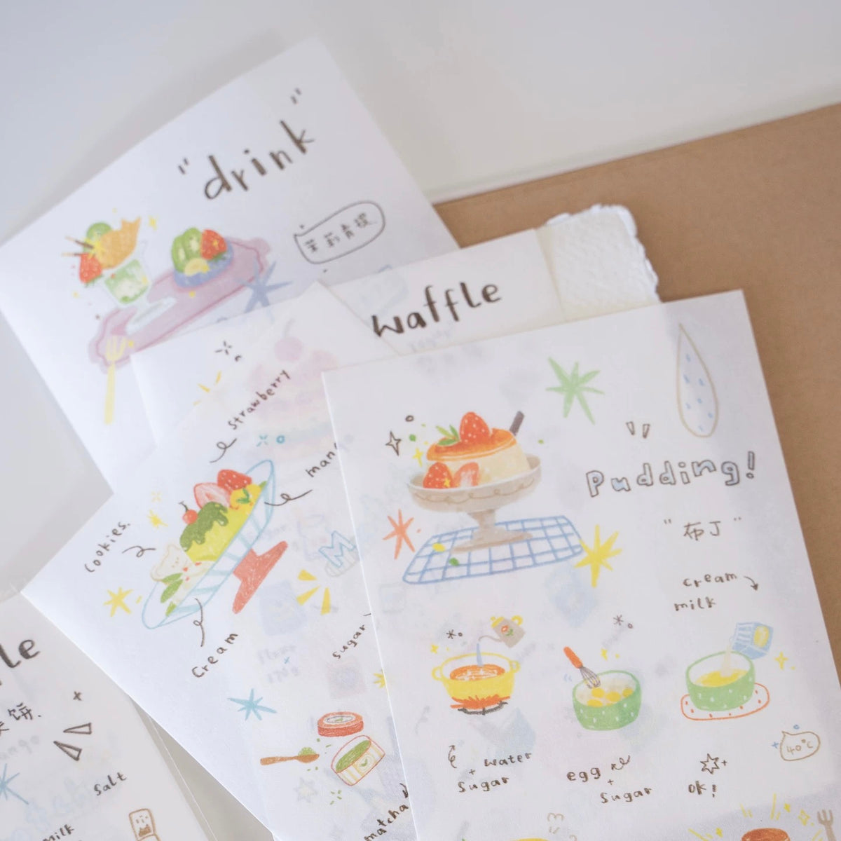 Die-Cut Sticker Sheets - Food & Little Dots
