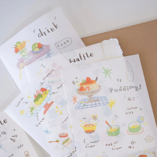 Die-Cut Sticker Sheets - Food & Little Dots