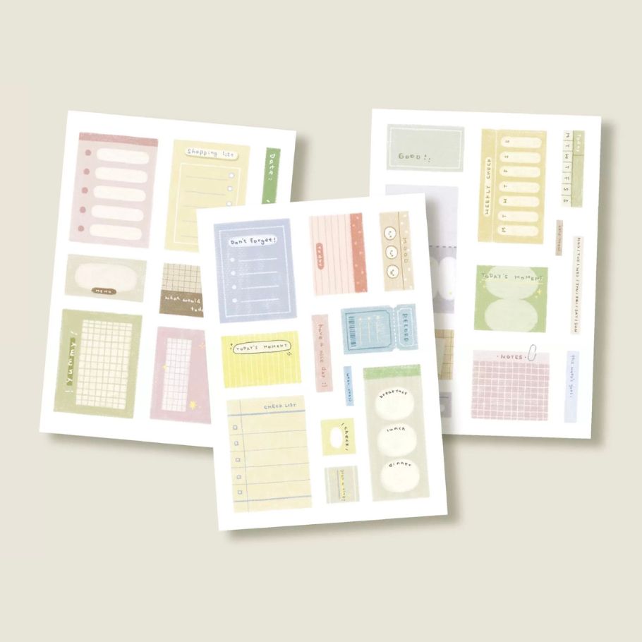 Orange Studio Die-Cut Sticker Sheets - Frames & Writing Memo